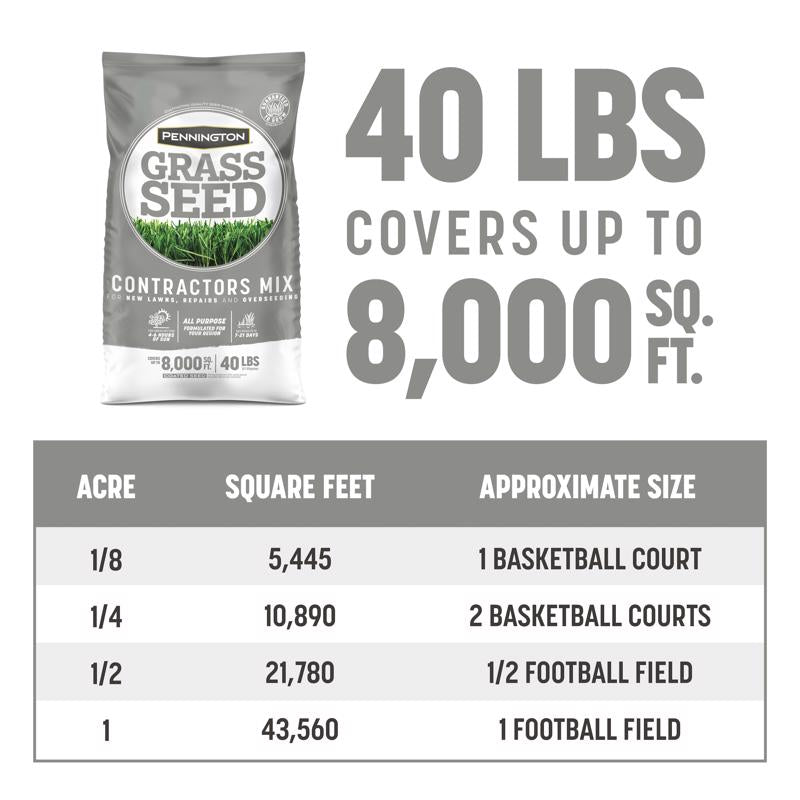 Pennington Contractors Mix Full Sun/Light Shade Grass Seed 40 lb