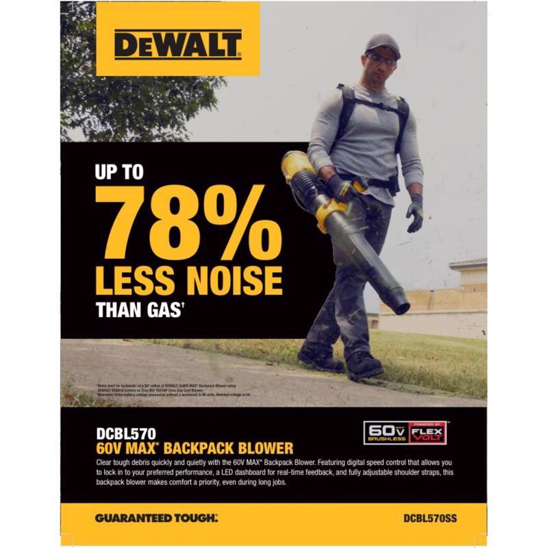 DeWalt 60V MAX DCBL570Y2 170 mph 850 CFM 60 V Battery Backpack Blower Kit (Battery & Charger)
