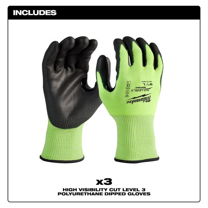 Milwaukee Smartswipe Dipped Gloves High-Vis Green L 1 pair