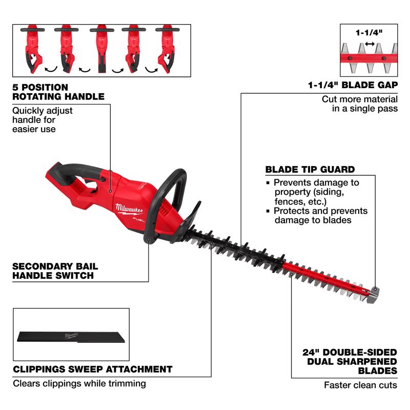 Milwaukee M18 FUEL 24 in. 18 V Battery Hedge Trimmer