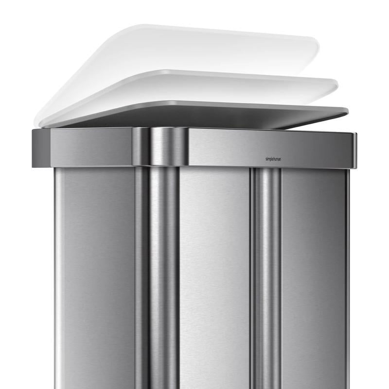 Simplehuman 58 L Metallic Silver Plastic/Stainless Steel Dual Compartment Trash Can