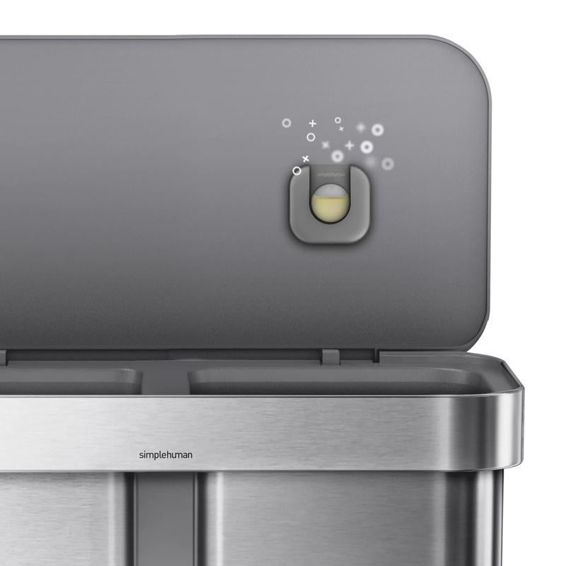 Simplehuman 58 L Metallic Silver Plastic/Stainless Steel Dual Compartment Trash Can