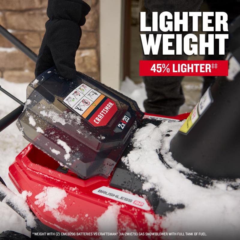Craftsman V20 CM32AB2B1CB93 18 in. Single stage 20 V Battery Snow Thrower Kit (Battery & Charger)