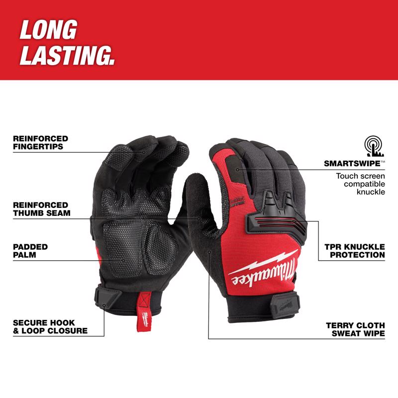 Milwaukee Men's Outdoor Work Gloves Black/Red M 1 pair
