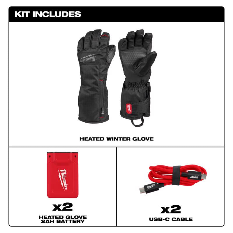 Milwaukee XXL Polyester Heated Black Cold Weather Gloves