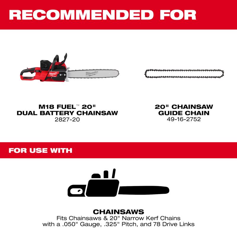 Milwaukee 20 in. Guide Bar