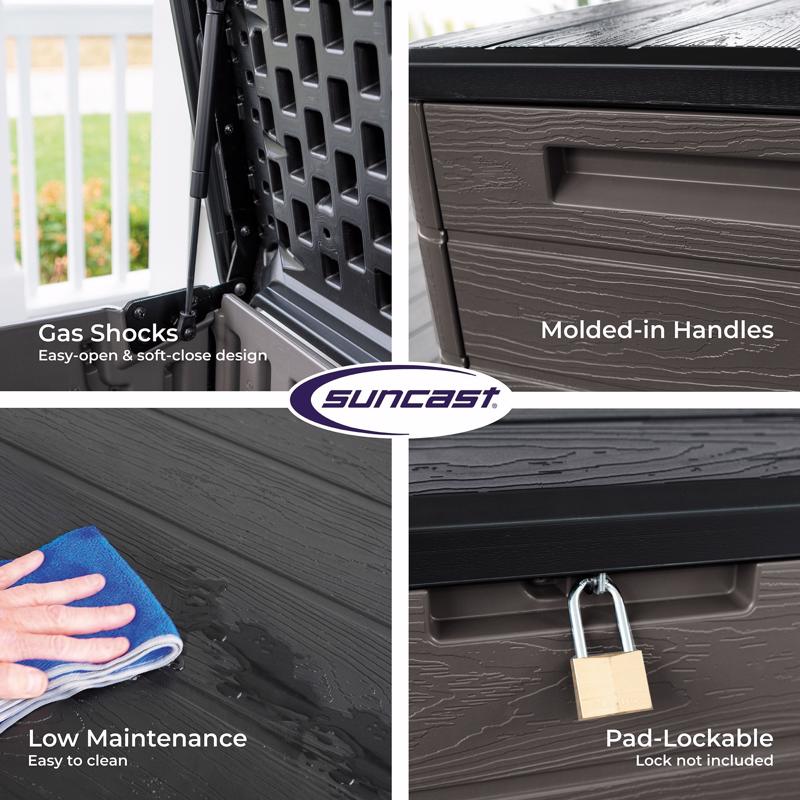Suncast 58 in. W X 29 in. D Charcoal Plastic Deck Box 170 gal