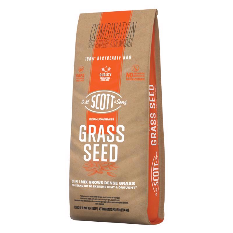 O.M. Scott & Sons Bermuda Grass Full Sun/Light Shade Fertilizer/Seed/Soil Improver 5 lb