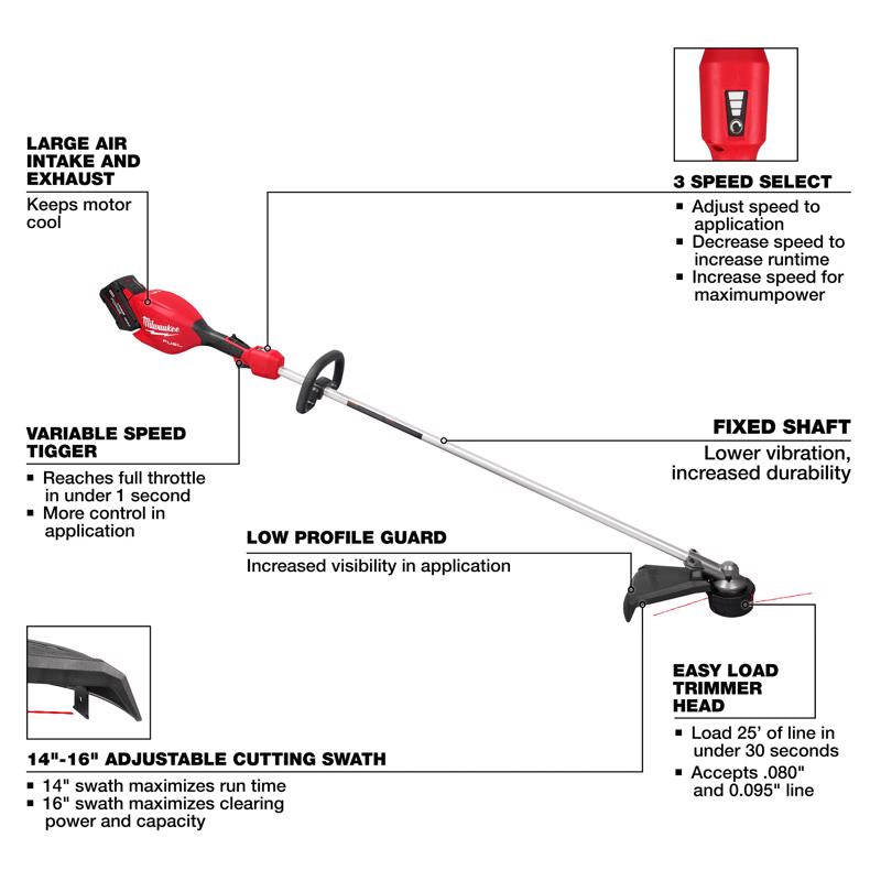 Milwaukee M18 Electric String Trimmer Kit (Battery & Charger)
