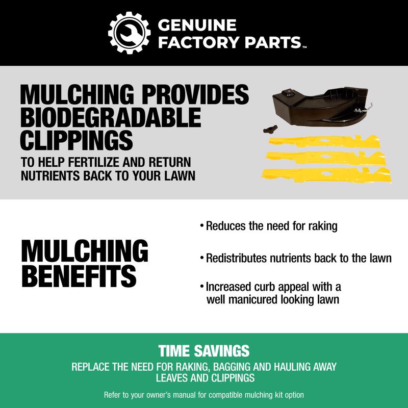 Genuine Factory Parts 42 in. Mulching Mulch Kit For Riding Mowers 1 pk