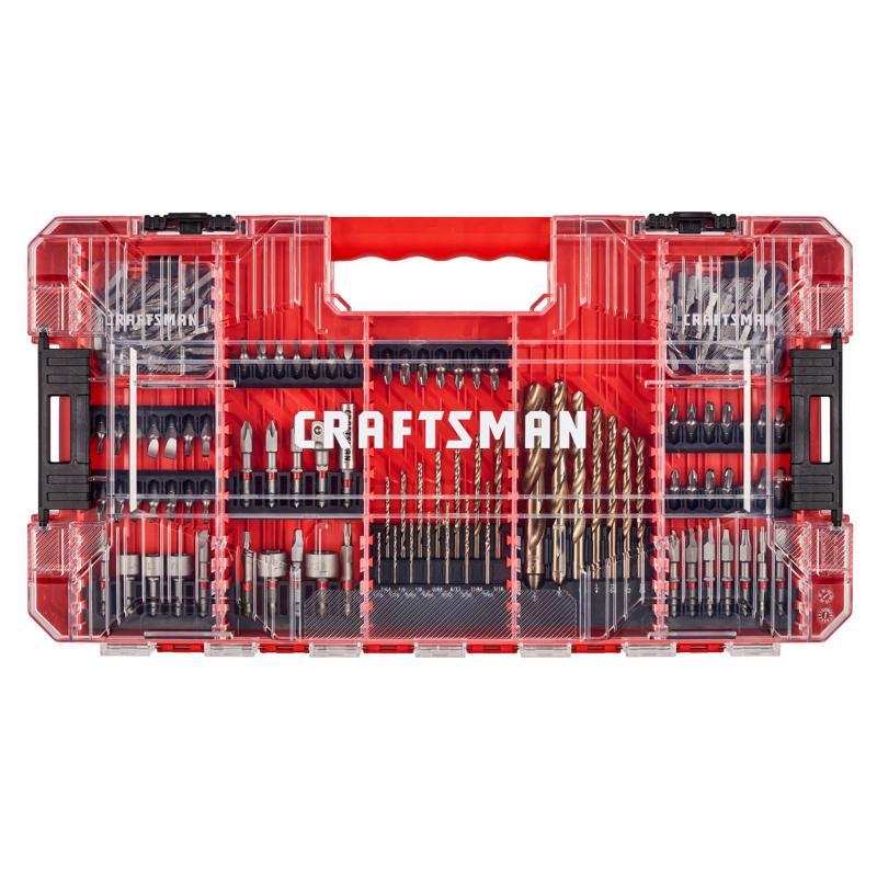 CRAFTSMAN V20 Trimmer Blower Combo Kit with Drill Bit Set (140 Pc) with V20 High Pressure Inflator