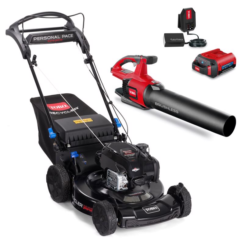 Toro 21485 22 in. 163 cc Gas Self-Propelled Lawn Mower with 565 CFM 60V Leaf Blower
