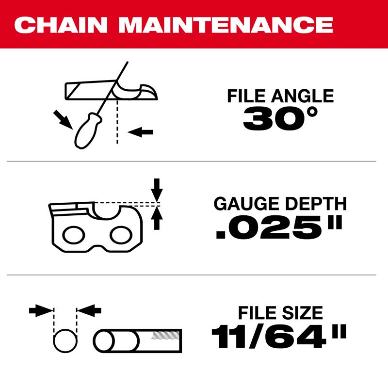 Milwaukee 16 in. Bar and Chain Combo 56 links