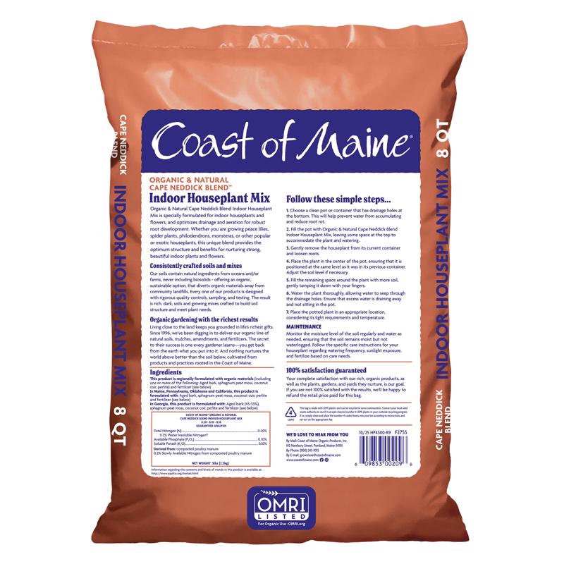 Coast of Maine Cape Neddick Blend Organic Indoor Plant Potting Mix 8 qt. cap.