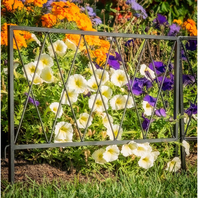 Glamos Wire 22 ft. L X 18 in. H Metal Black Garden Fence