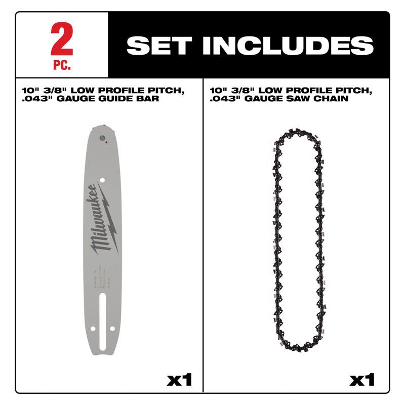 Milwaukee 10 in. Bar and Chain Combo