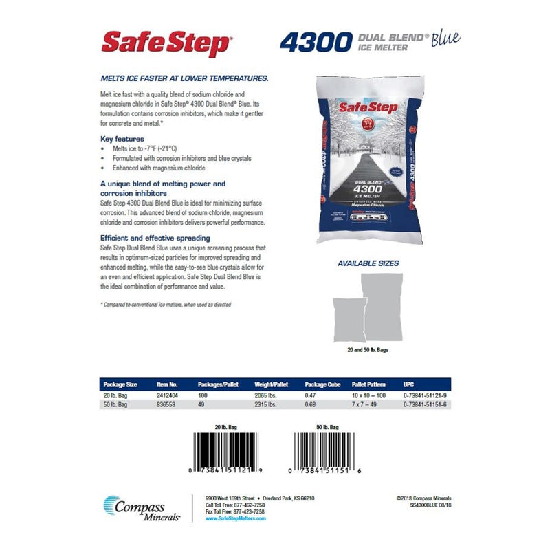 Safe Step Dual Blend 4300 Magnesium Chloride/Sodium Chloride Pet Friendly Pellet Ice Melt 50 lb