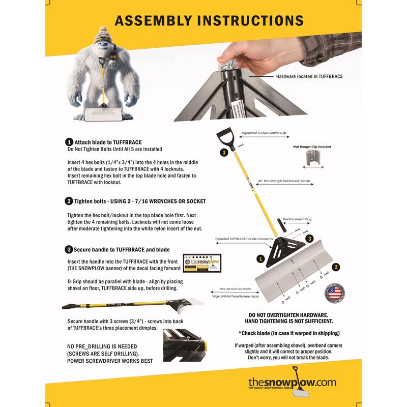 The Snowplow THE ORIGINAL SNOW PUSHER 48 in. W X 56 in. L UHMW Snow Pusher