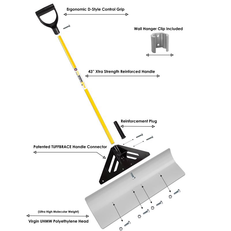 The Snowplow THE ORIGINAL SNOW PUSHER 48 in. W X 56 in. L UHMW Snow Pusher