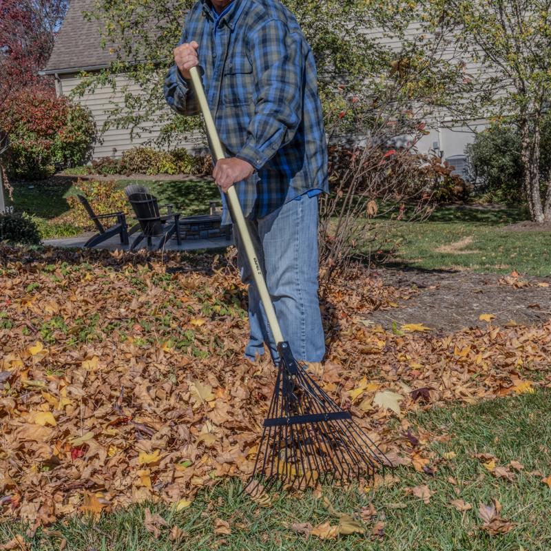 Truper 59 in. 18 Tine Steel Rake Wood Handle
