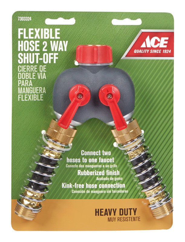 Ace Plastic Threaded Male Flexible Hose 2-Way Shut-off Valve