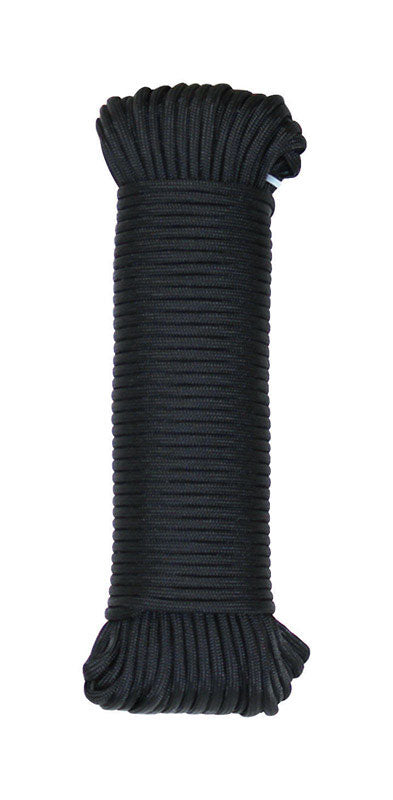 SecureLine 5/32 in. D X 100 ft. L Black Braided Nylon Paracord