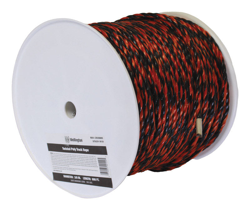 Koch 3/8 in. D X 400 ft. L Black/Orange Twisted Poly Truck Rope