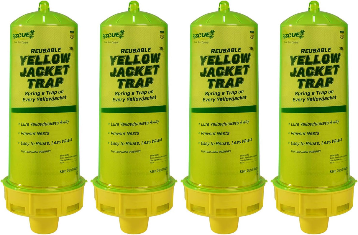RESCUE! Reusable Yellowjacket Trap – Includes Attractant - 4 Traps