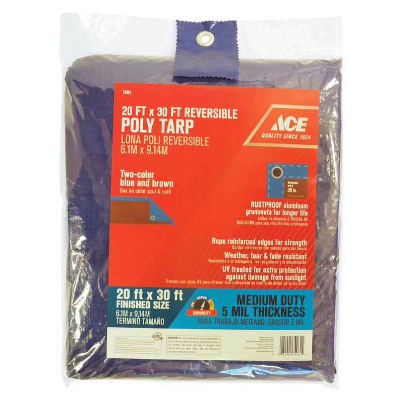 TARP POLY BLUE/BRN20X30