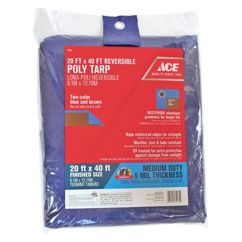 TARP POLY BLUE/BRN20X40