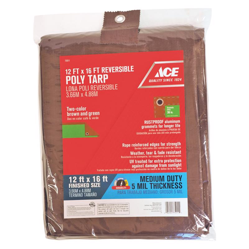 TARP POLY BRN/GRN 12X16