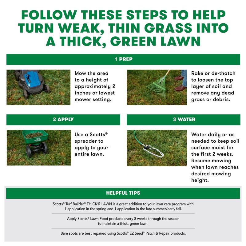 Scotts Turf Builder ThickR Lawn All-Purpose Lawn Fertilizer For Sun/Shade Mix 4000 sq ft