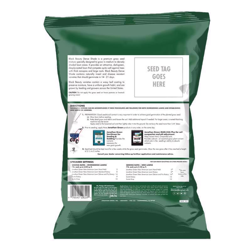 Jonathan Green (10620) Black Beauty Dense Shade Grass Seed - Cool Season Lawn Seed (7 lb)