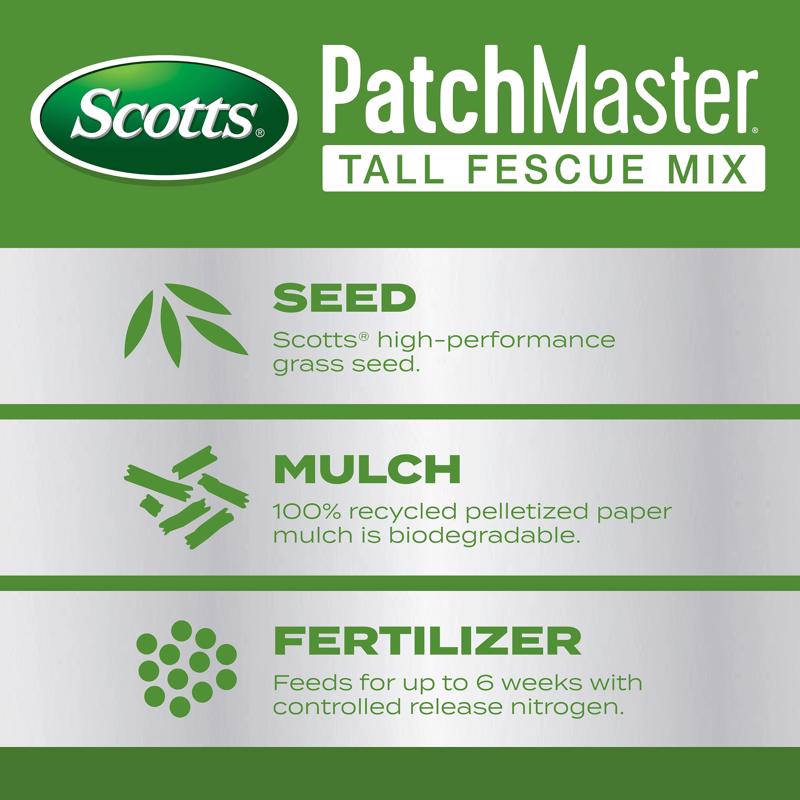 Scotts PatchMaster Tall Fescue Grass Sun or Shade Seed/Fertilizer/Mulch Repair Kit 10 lb
