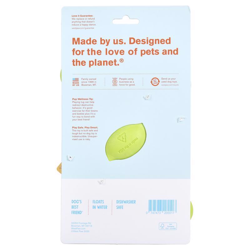 West Paw Zogoflex Green Plastic Bumi Pet Toy Large in. 1 pk