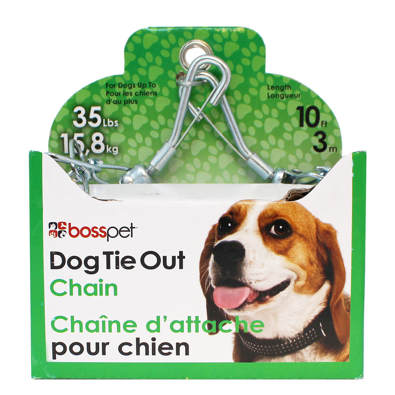 PDQ Silver Swivel Steel Dog Tie Out Chain Small/Medium