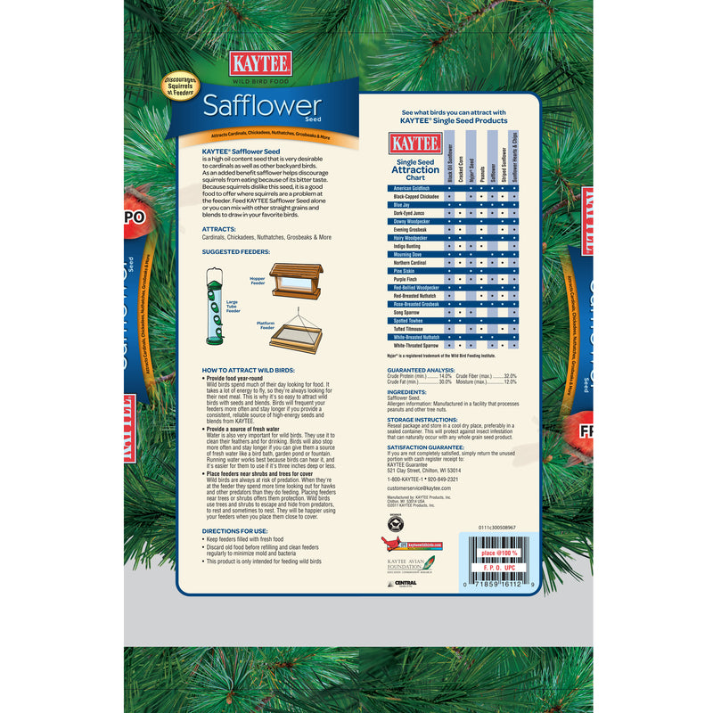 Kaytee Songbird Safflower Seeds Wild Bird Food 5 lb