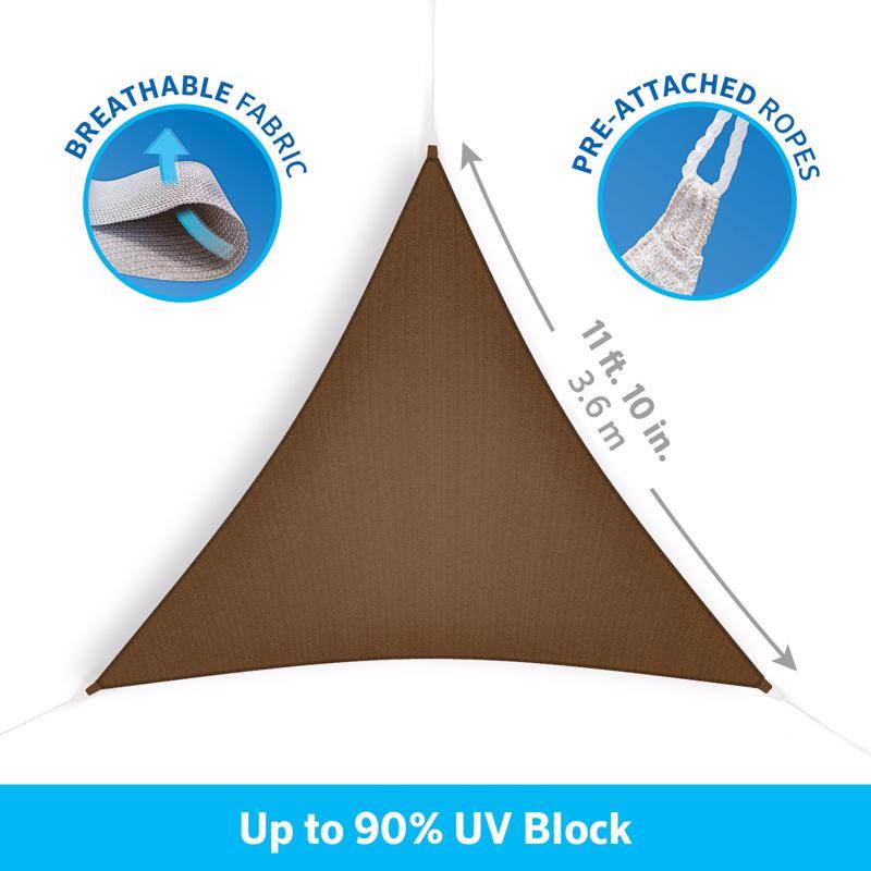 Coolaroo Ready-To-Hang Polyethylene Shade Fabric Shade Cloth 11.9 ft. H X 11.9 ft. W X 11.9 ft. L