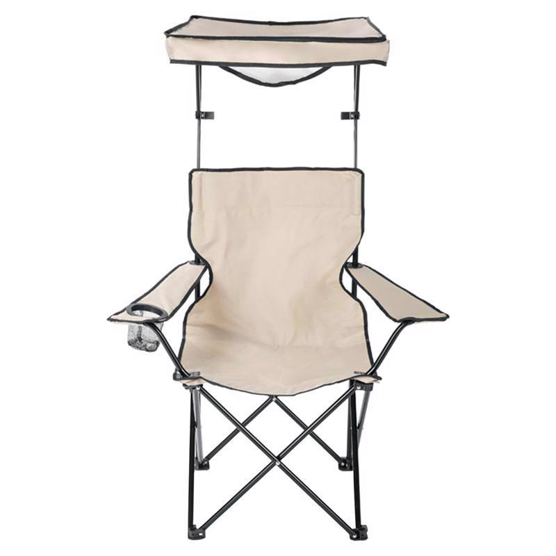QuikShade Taupe Canopy Folding Quad Chair