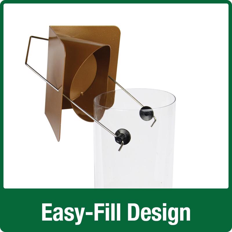 Nature's Way Easy Clean Wild Bird and Finch 3 qt Metal/Plastic Tube Bird Feeder 4 ports