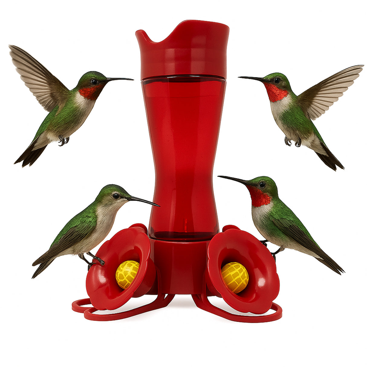 Complete Bird Feeder Starter Kit – Includes Suet Cage, 8 oz Hummingbird Nectar Feeder & 1.7 lb Wild Bird Hopper Feeder, Easy to Use for Backyard Birdwatching