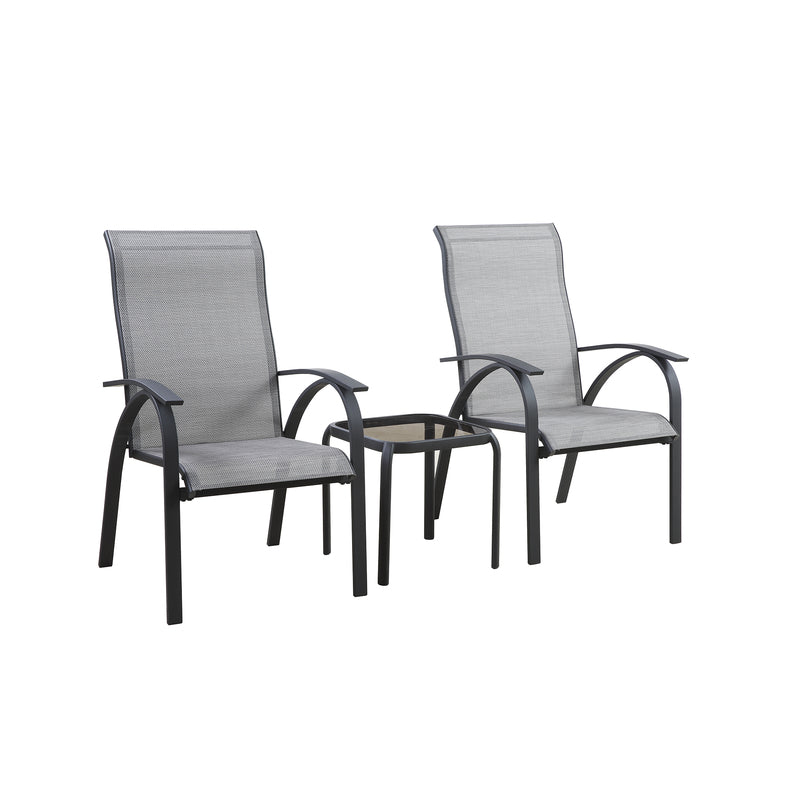 Living Accents Roscoe Black Square Glass Slat Top Side Table