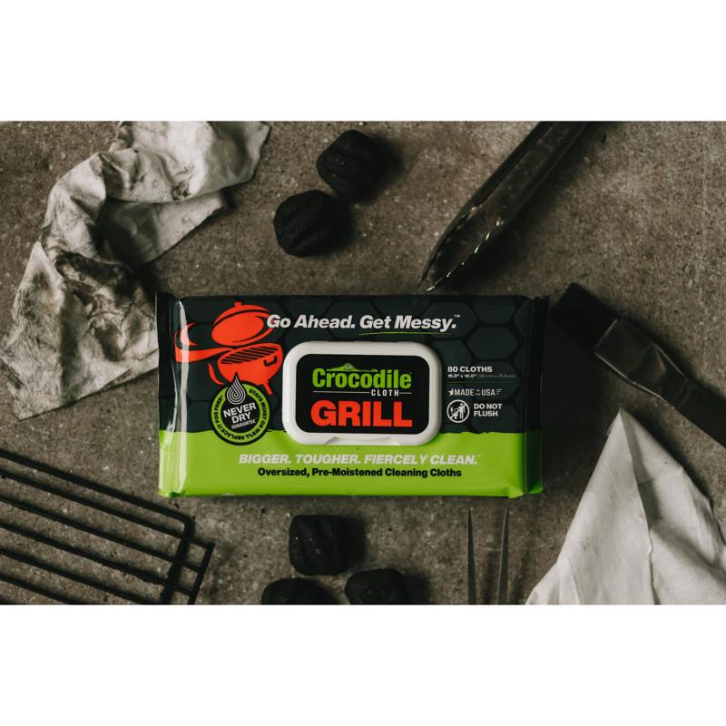 Crocodile Cloth Grill Wipes 80 wipes 3.5 in. H X 15 in. L X 10 in. W 1 pk