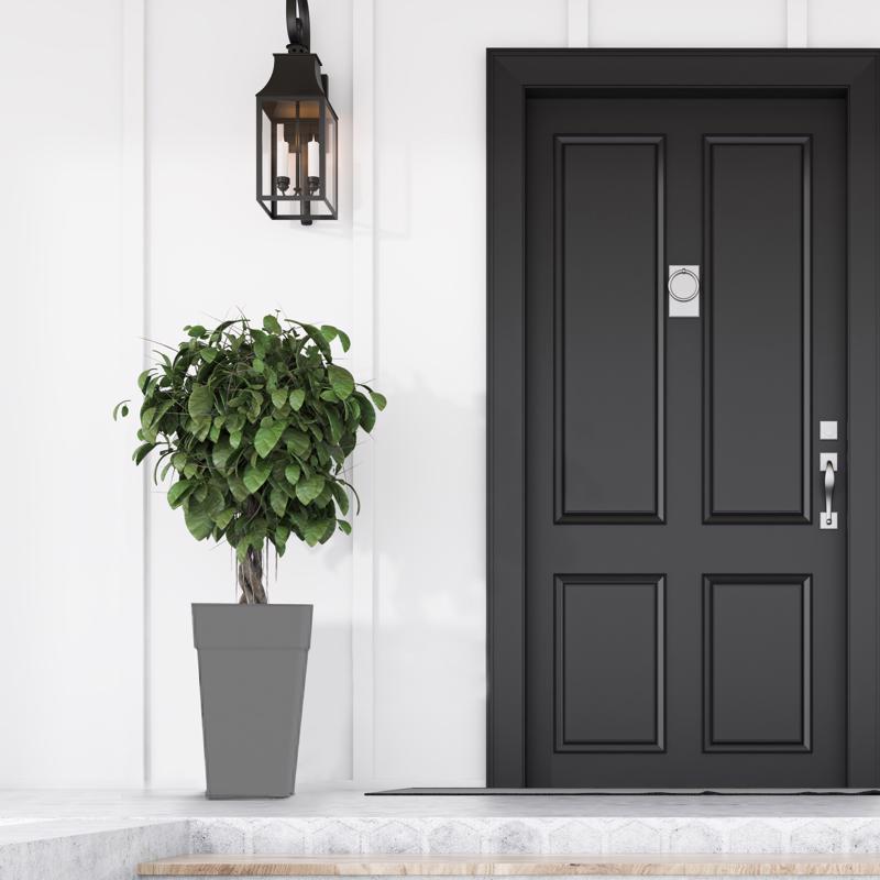 Bloem Finley 25 in. H Plastic Planter Cement