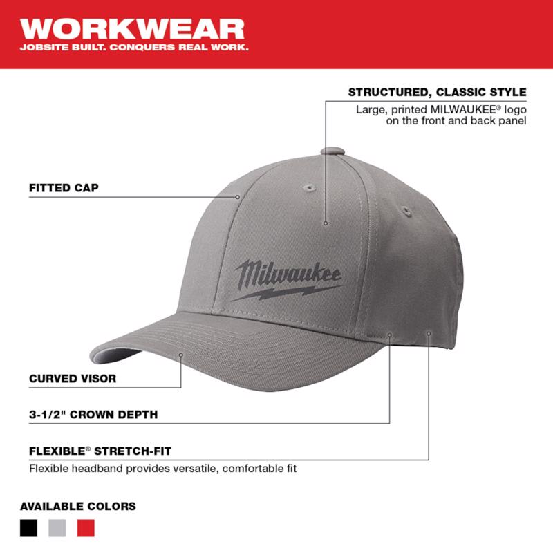 Milwaukee FlexFit Hat Gray S/M