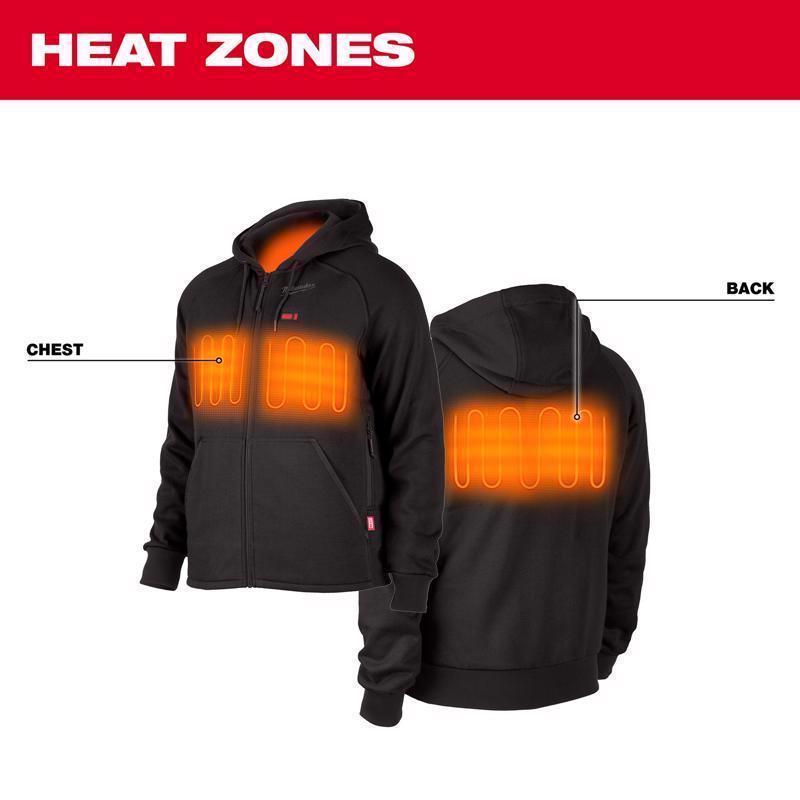 Milwaukee M12 XXXL Long Sleeve Men's Full-Zip Heated Hoodie Kit Black