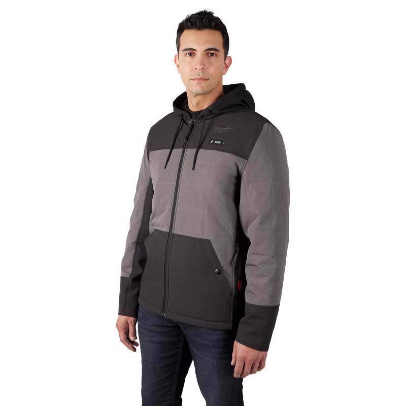 Milwaukee M12 M Long Sleeve Men's Hooded Heated Jacket Kit Gray