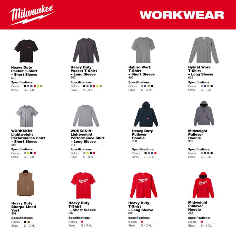 Milwaukee M Long Sleeve Men's Crew Neck Black Hybrid Work Tee Shirt
