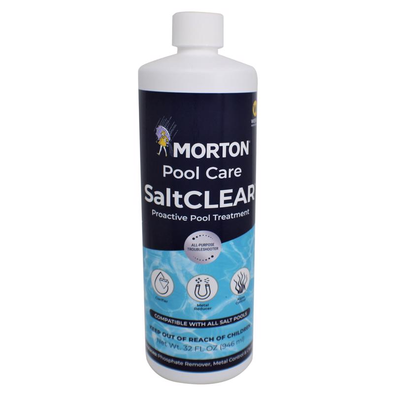 Morton SaltCLEAR | Pool Clarifier & Water Enhancer | Supports Cleaner, Clearer Water | Compatible with All Pool Systems - In-ground and Above Ground Pools | Weekly Maintenance | 32oz