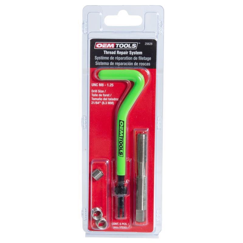 OEMTOOLS Stainless Steel Non Locking Helical Thread Repair Kit M8-1.25